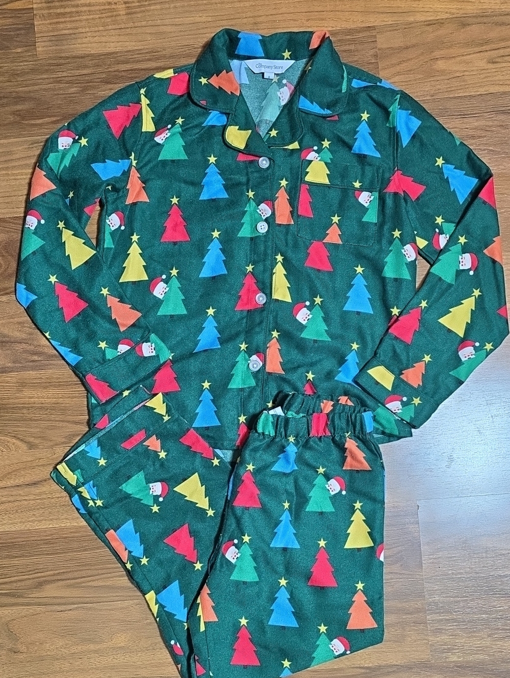 The Company Store Holiday Flannel Pajama Set - Holiday Trees - Unisex Kids 8
